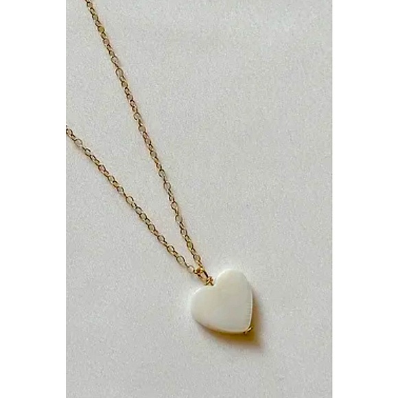 NEW Sparkly Gold Unisex-Women’s Pearl Heart, Yellow Gold Filled Necklace, 16-18” - Picture 4 of 14